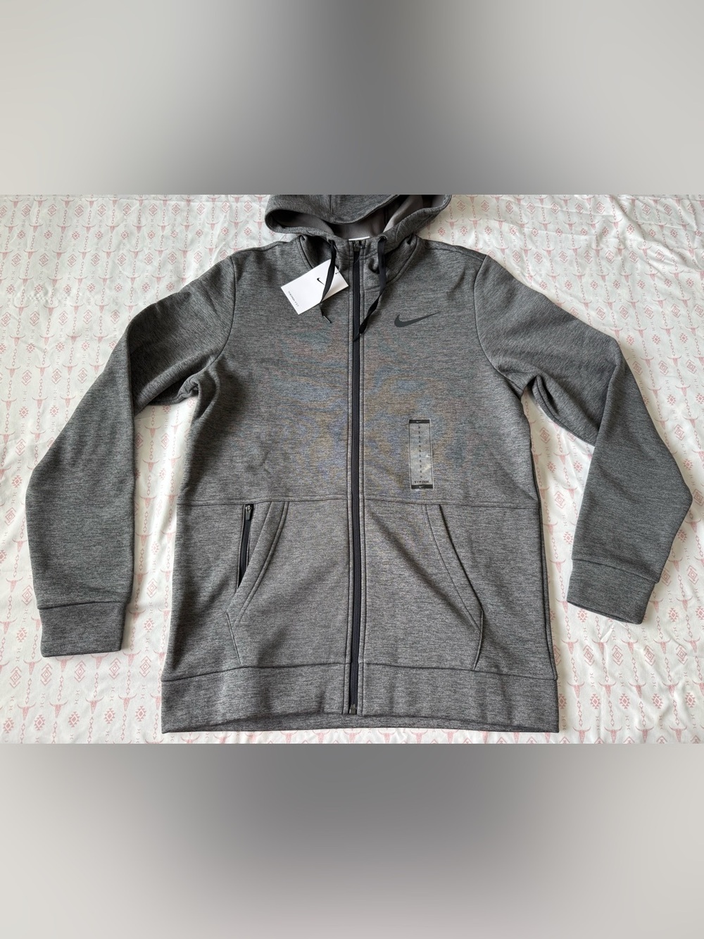 Nike Gray Full-Zip Performance Hooded Jacket